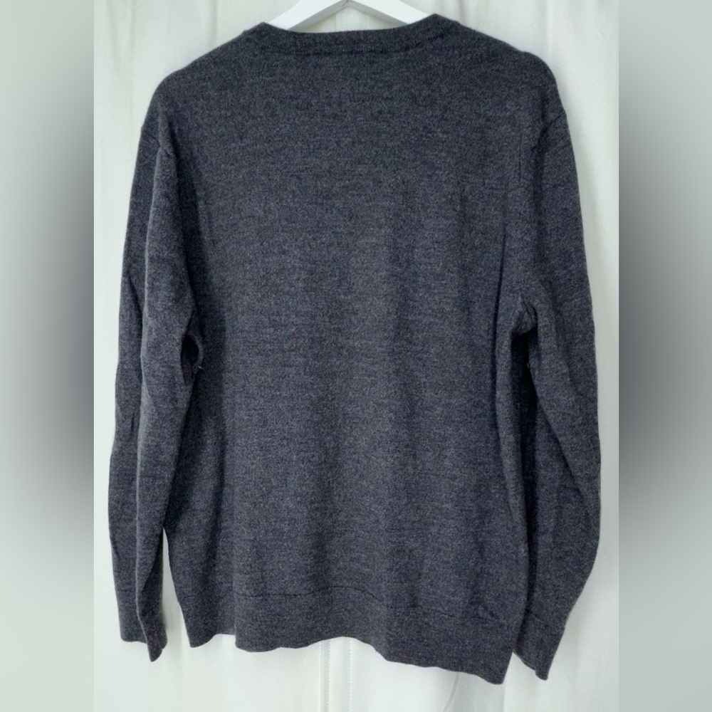 Banana Republic Italian Merino Wool Crew Sweater Dark Charcoal Heather XL - Picture 4 of 8